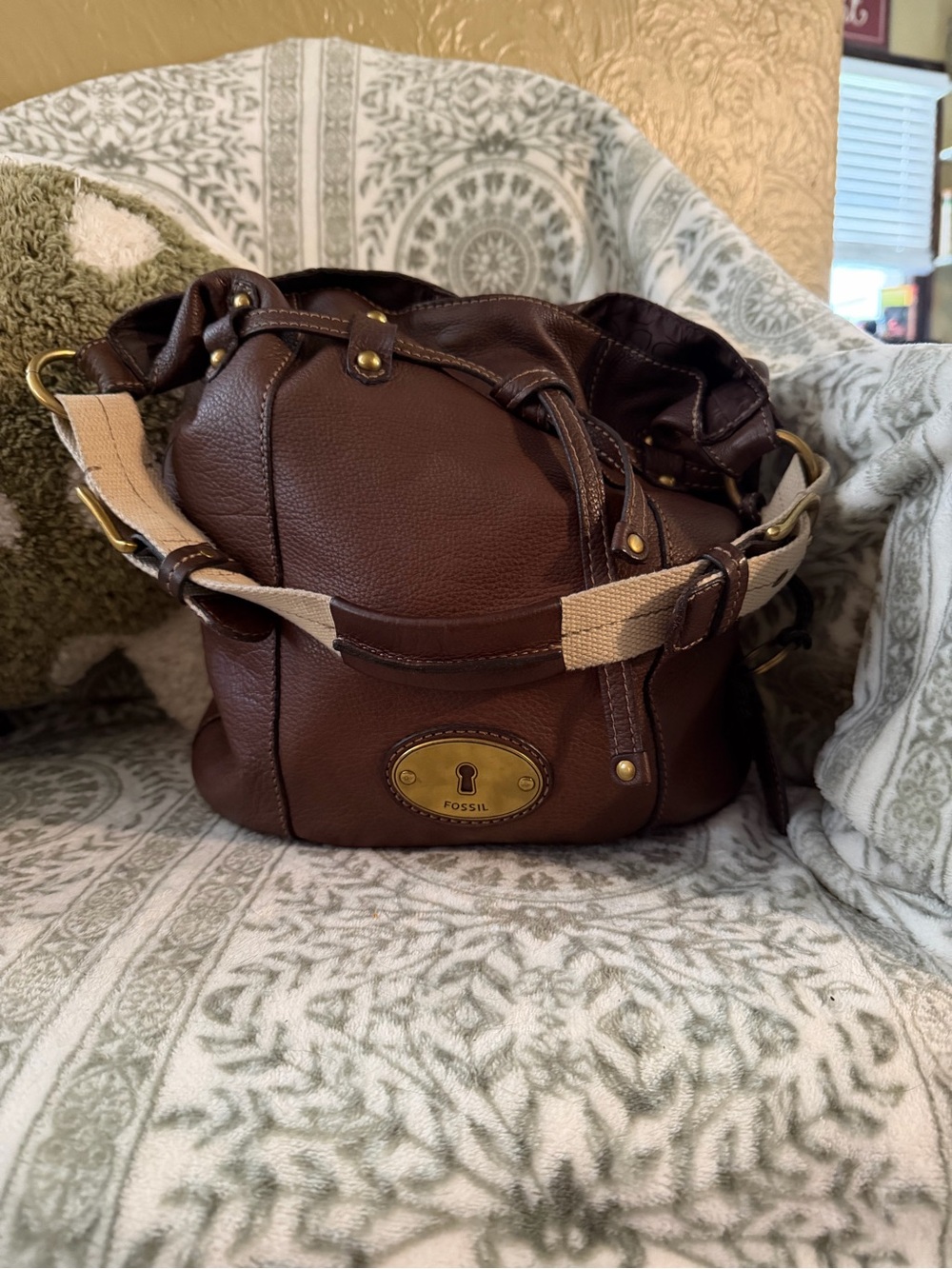 Fossil Maddox Dark Brown Leather Hobo Bag